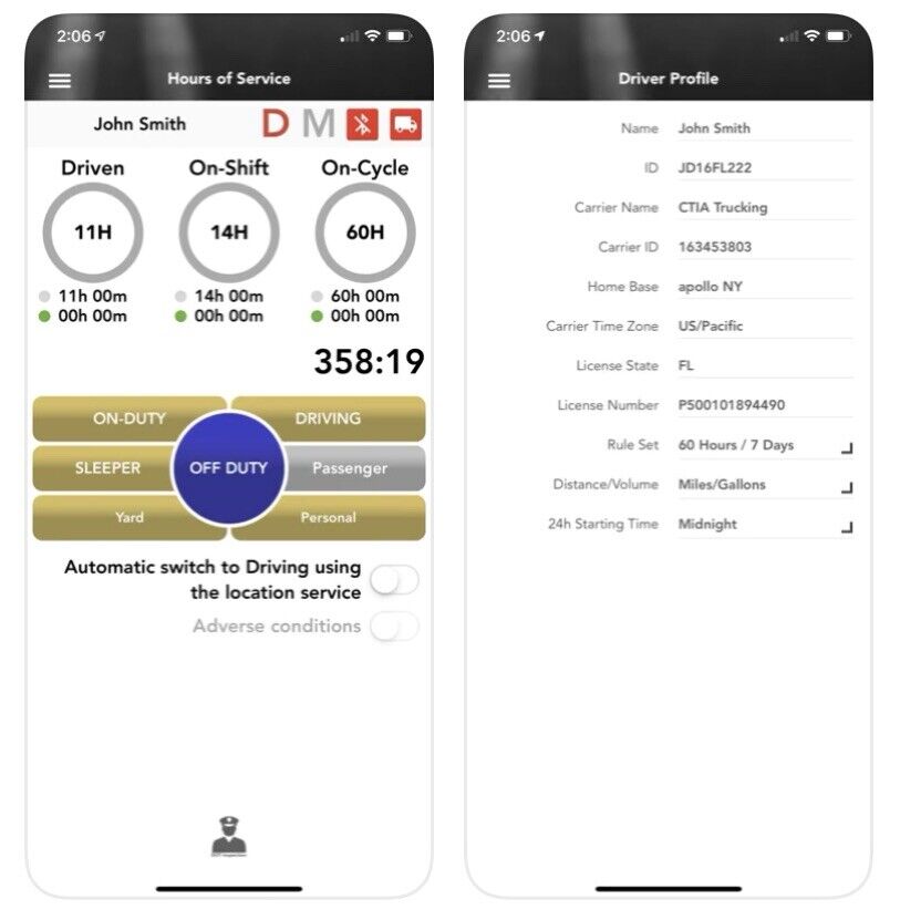 **FUEL Control,Idle time,Driver Performance,Behavior, HOS Logbook, Buy America-PT40