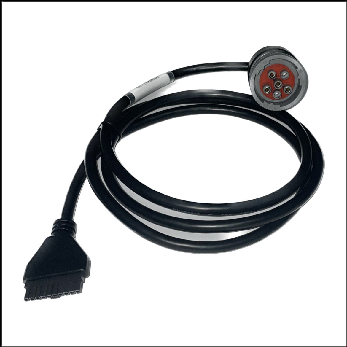 Cable for PT30 HOS ELD Logbook, Compliant ECM w/DOT-Electronic Logging Device, Round Gray 6 Pin Connector, J1708 Part # PTSS6GY15