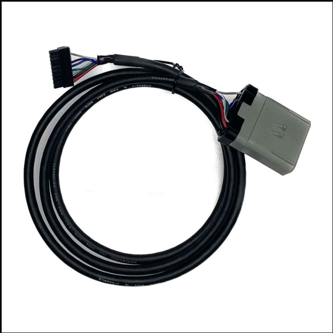 Cable for PT30 HOS ELD Logbook, Compliant ECM w/DOT-Electronic Logging Device, Square Gray Orange Volvo Panel Connector Cable, PTSS122615
